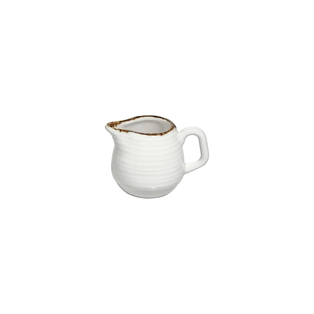 Turgla T-HLGL01ST-12 Gleam Creamer Pitcher, 3.25" Diameter, 3 Oz Capacity, Brown Porcelain Handle