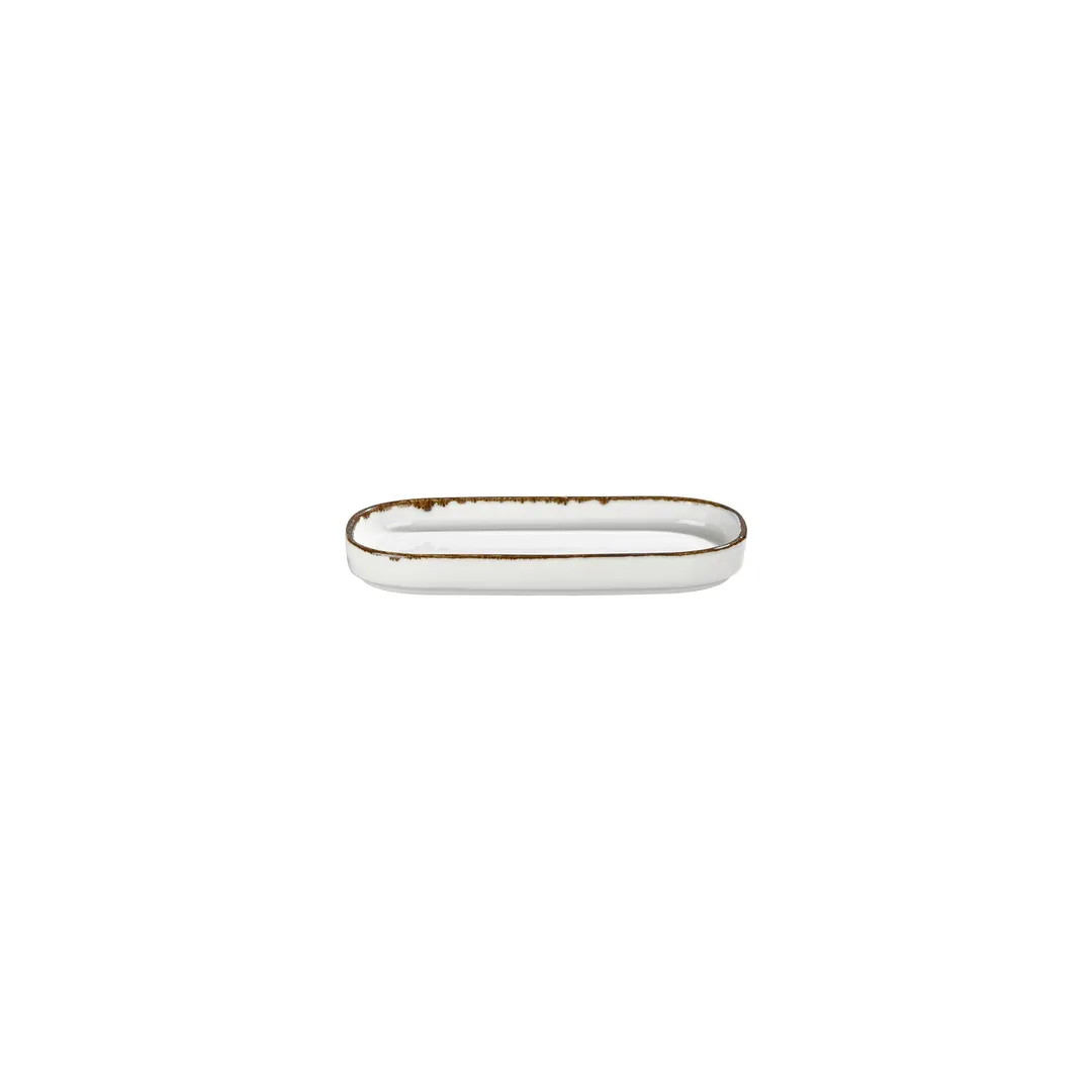 Turgla T-HLGL205OV-12 Helix Gleam Oval Platter, 8" x 4" Porcelain, Brown Finish - 1/Each