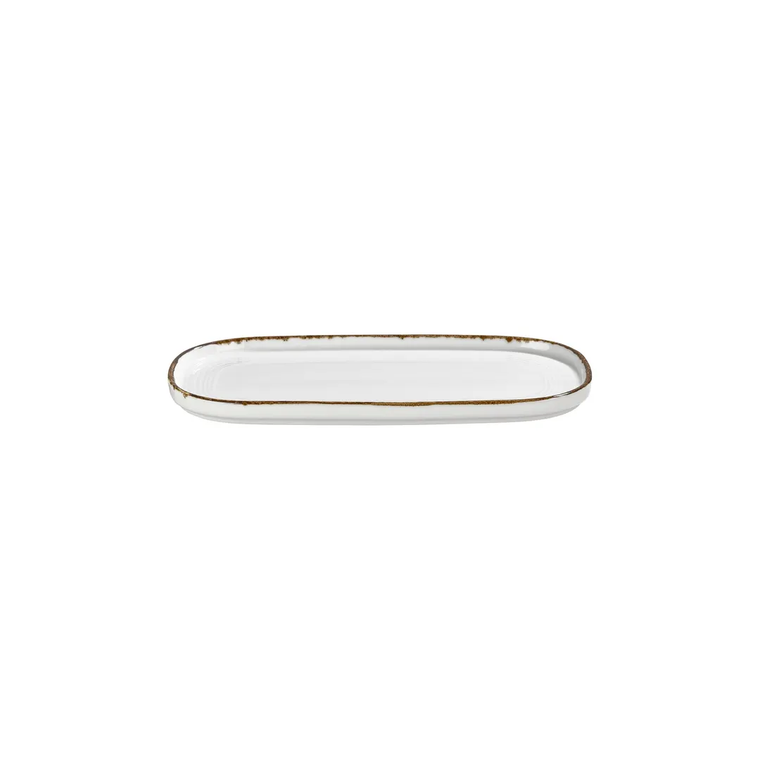Turgla T-HLGL30OV-6 Helix Gleam Oval Porcelain Platter, 11.75" W x 6.25" D, Brown Finish, Tray