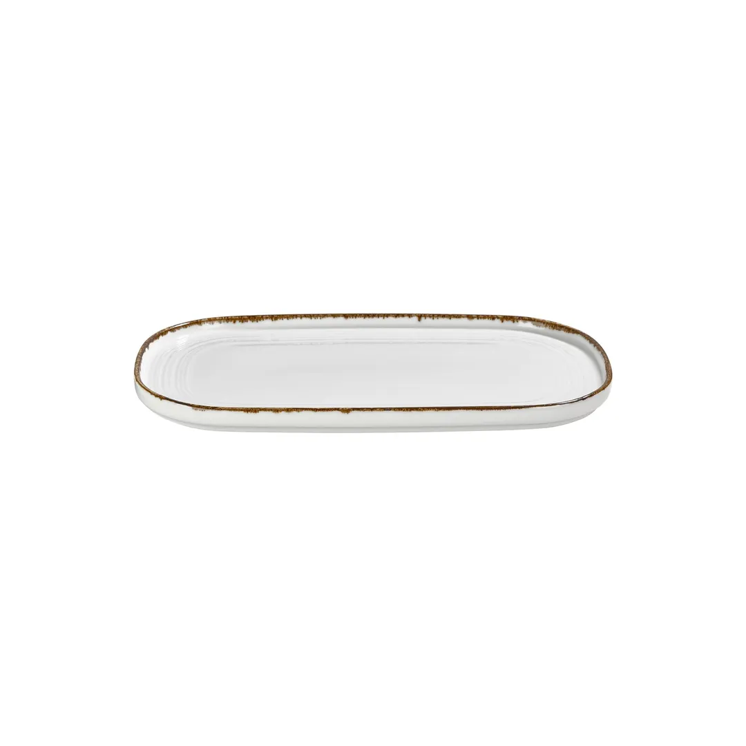 Turgla T-HLGL34OV-6 Helix Gleam Oval China Platter, 13.5" W x 9" D Porcelain Brown Finish