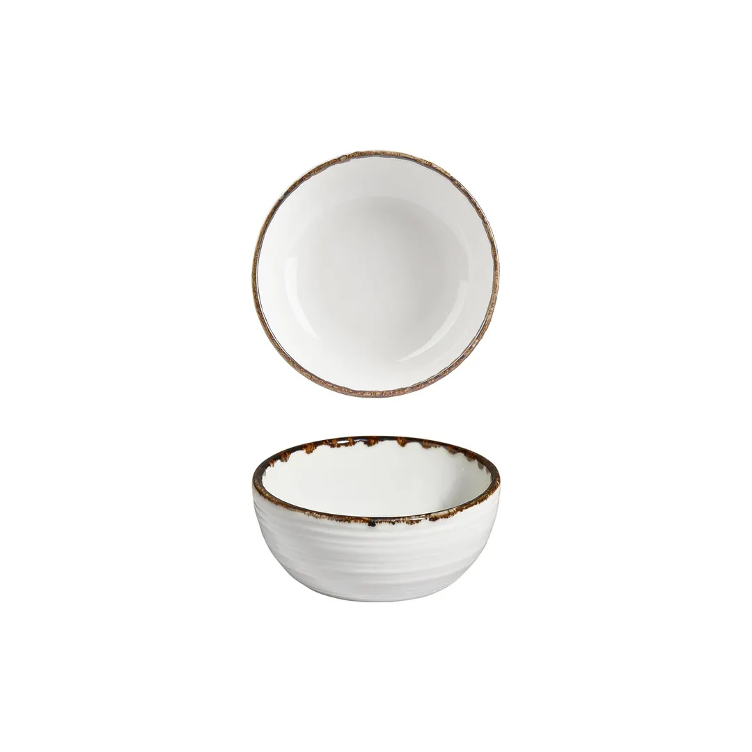 Turgla T-HLGL95KS-24 Round Porcelain Bowl, 3.75" Diameter, 5 oz Brown General