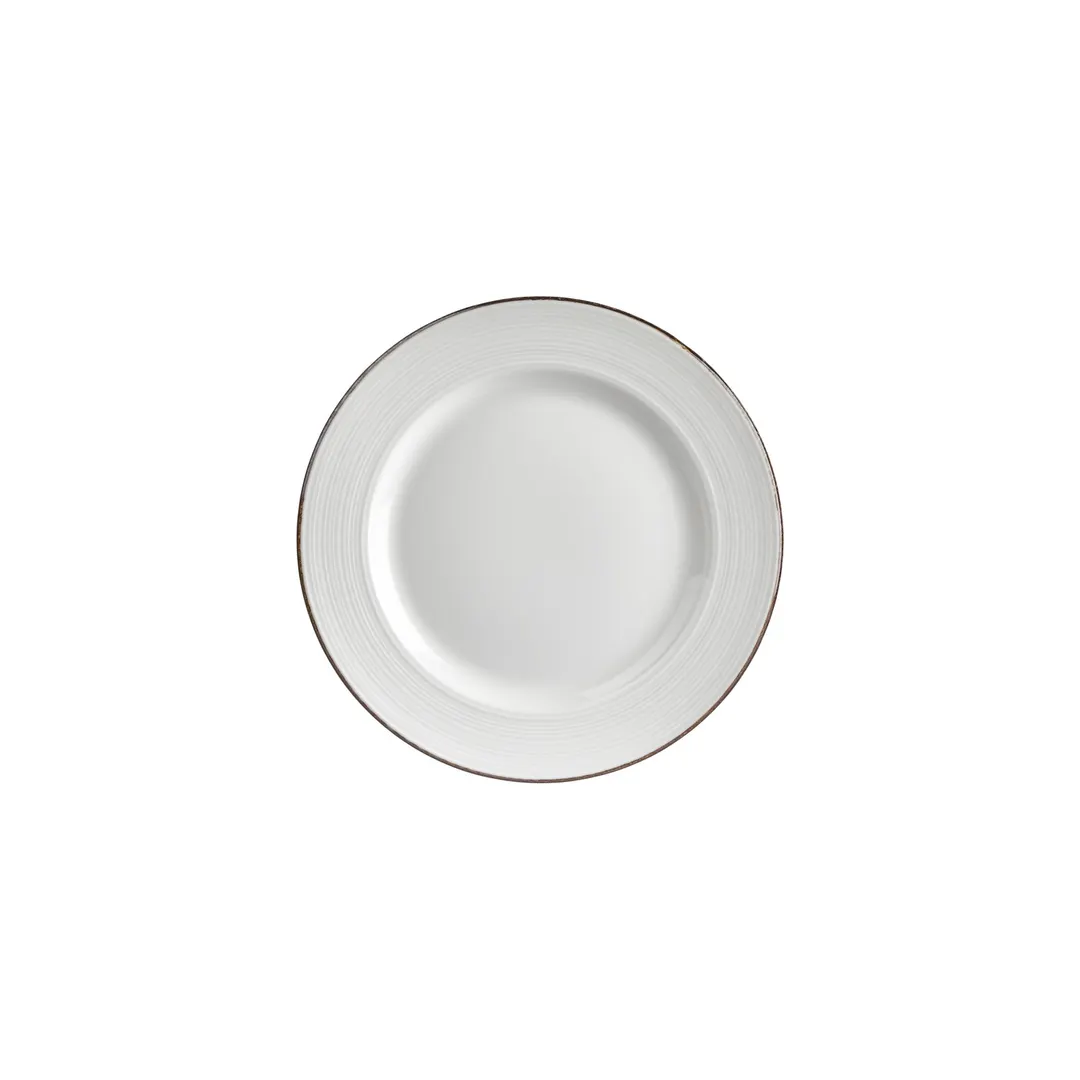 Turgla T-HLGLGT24DZ-12 Helix Gleam Round China Plate, 9.5" Porcelain, Brown Finish