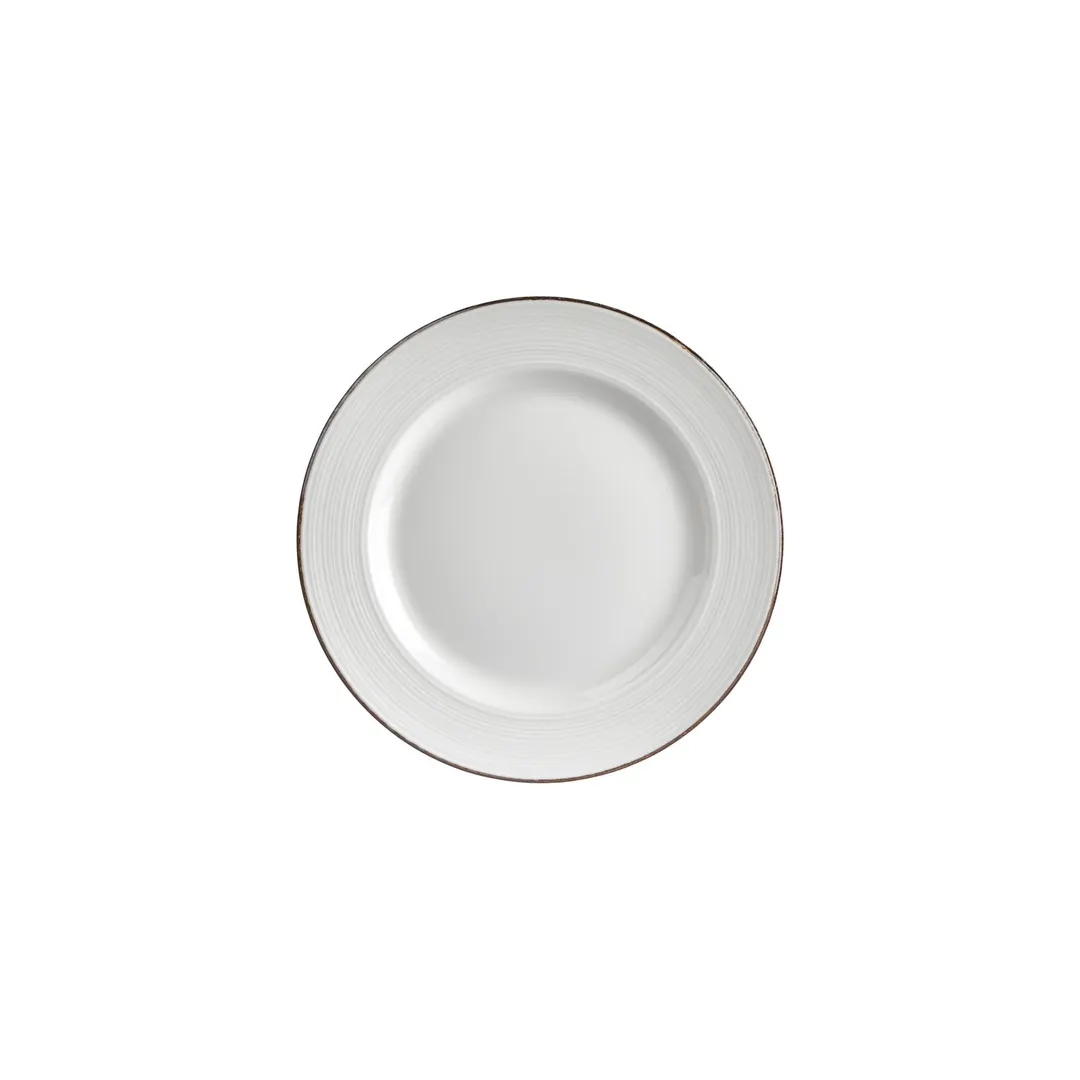 Turgla T-HLGLGT24DZ-12 Helix Gleam Round China Plate, 9.5" Porcelain, Brown Finish