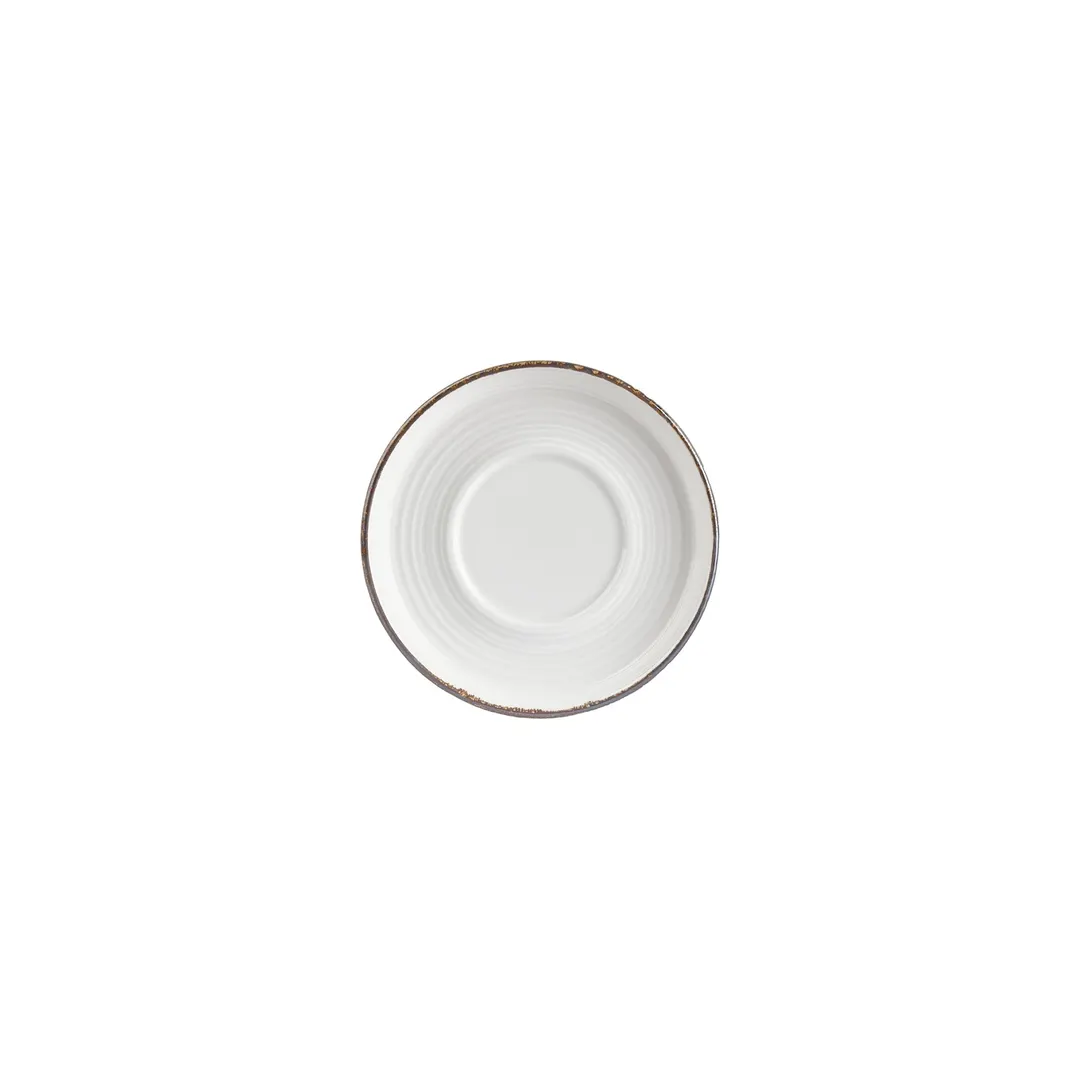 Turgla T-HLGLSM01CPT-24 Helix Gleam Round Saucer, 6" Diameter Porcelain Brown Finish