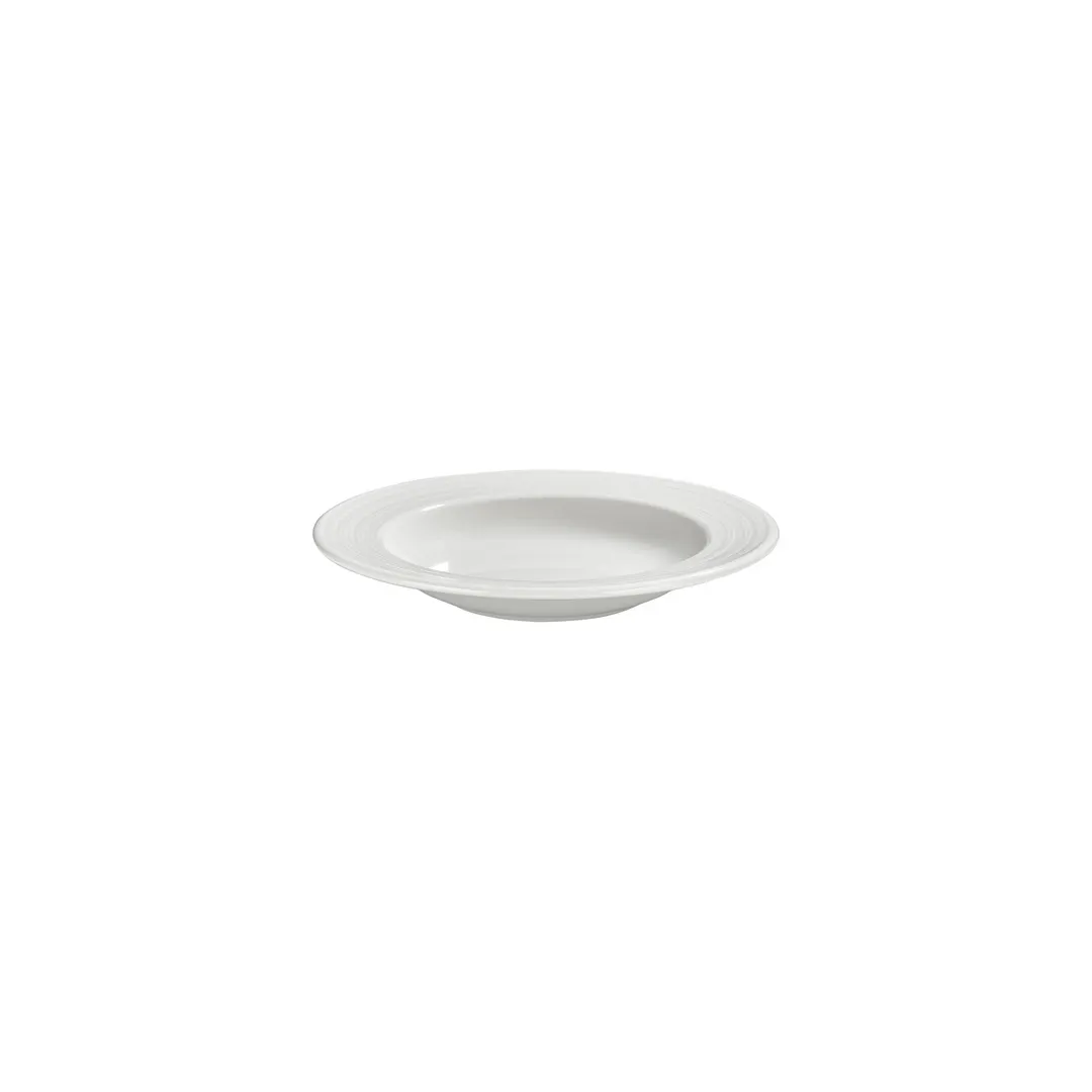 Turgla T-HLGT23CK-12 Deep Rim Round China Plate, 9" Diameter, Warm White Porcelain, 10 oz Capacity
