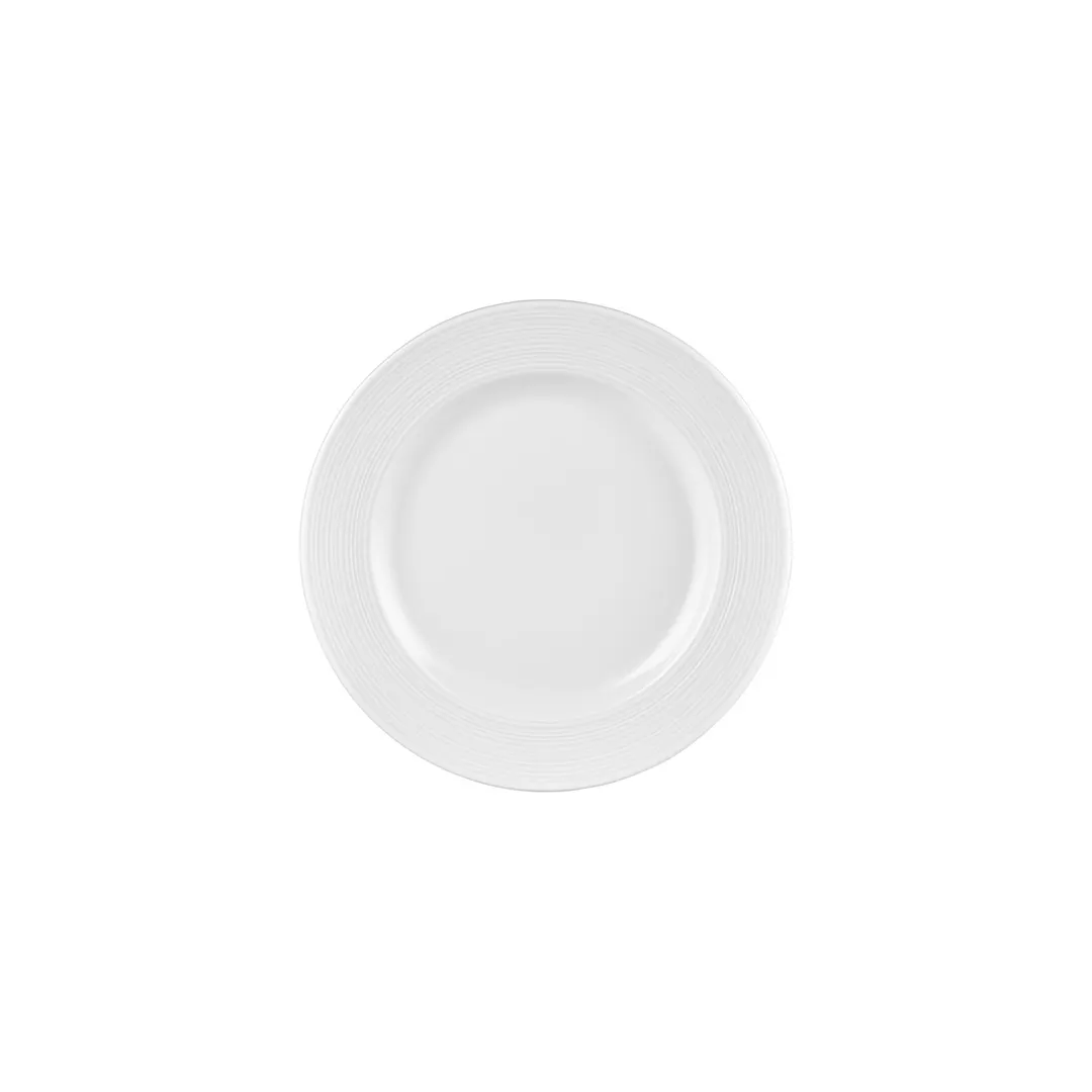 Turgla T-HLGT24DZ-12 Helix Round China Plate, 9.5" Diameter, Warm White Porcelain