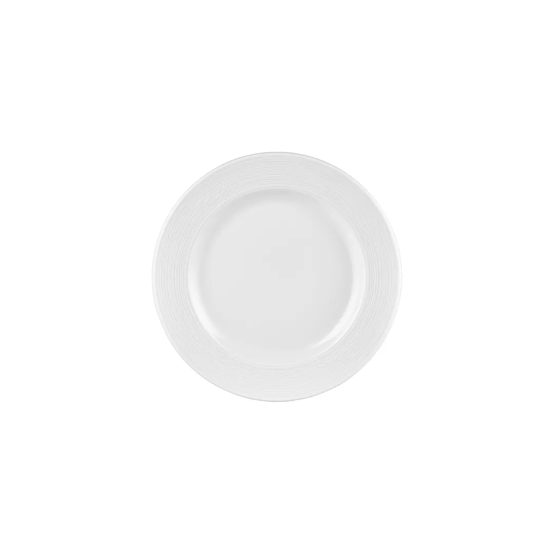Turgla T-HLGT24DZ-12 Helix Round China Plate, 9.5" Diameter, Warm White Porcelain