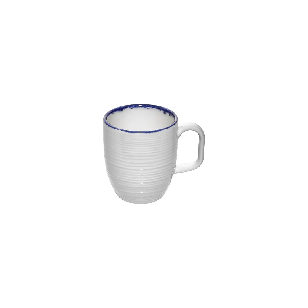 Turgla T-HLNBL01MUG-6 China Mug, 3.25" Diameter, 11 Oz Round Blue Porcelain