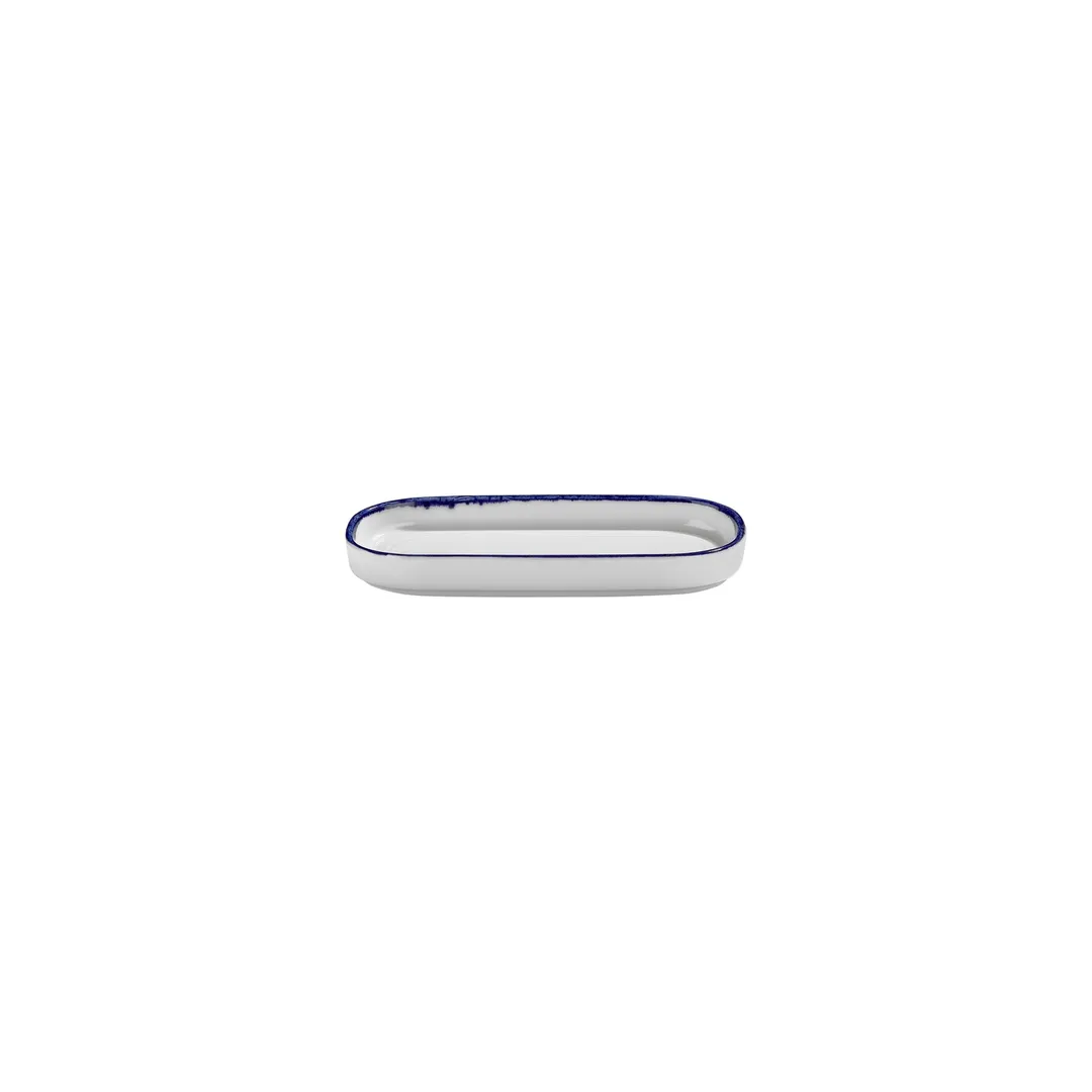 Turgla T-HLNBL205OV-12 Navy Oval Porcelain Platter, 7.75" W x 3.75" D, Blue Finish, Oval Shape - 1/Each