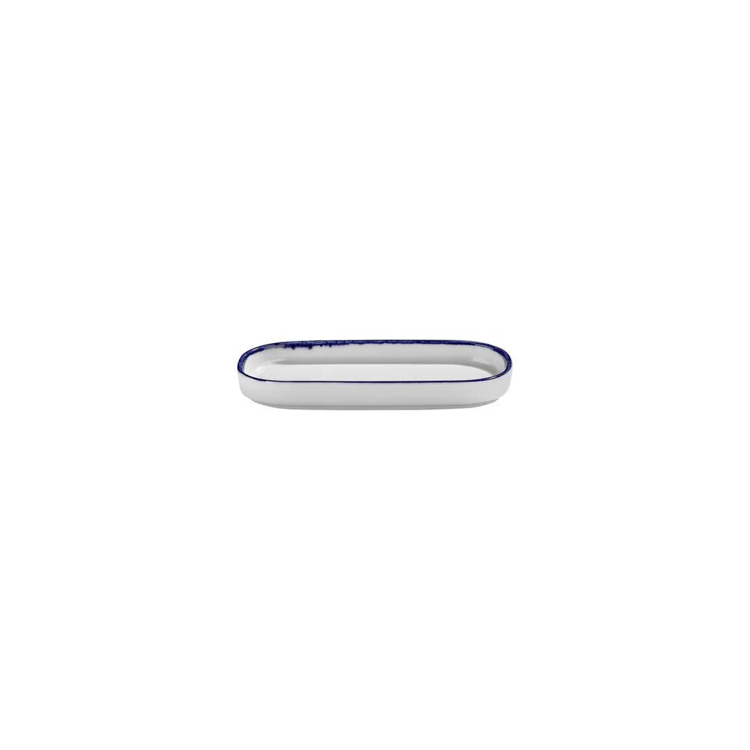 Turgla T-HLNBL205OV-12 Navy Oval Porcelain Platter, 7.75" W x 3.75" D, Blue Finish, Oval Shape - 1/Each