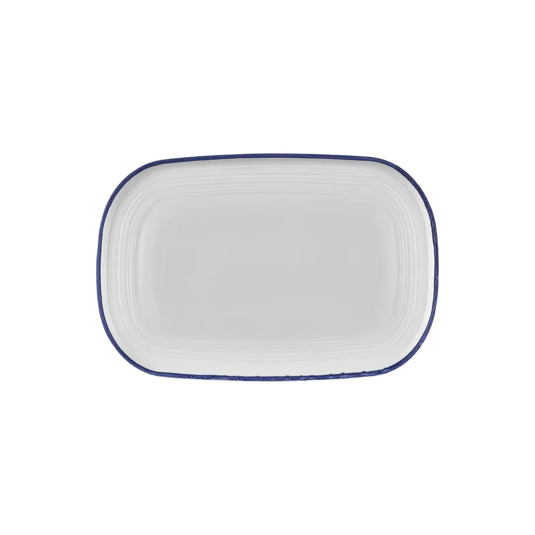 Turgla T-HLNBL34OV-6 Oval Navy Porcelain Platter, 13.5" W x 9" D, Blue Serving Tray
