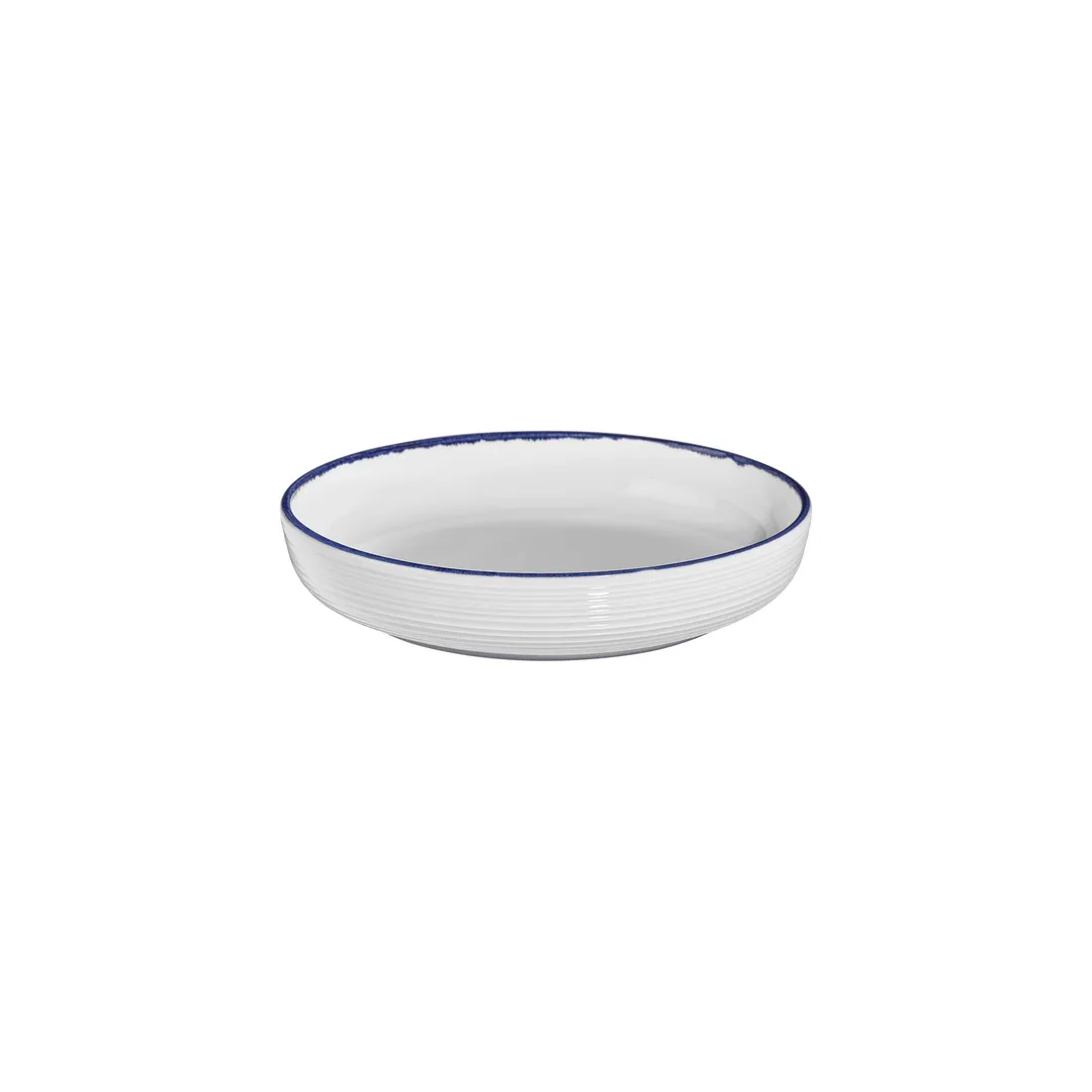 Turgla T-HLNBLCP26CK-6 Navy Round Plate, 10.25" Diameter, 59 oz Porcelain, Deep Rim, Blue Finish