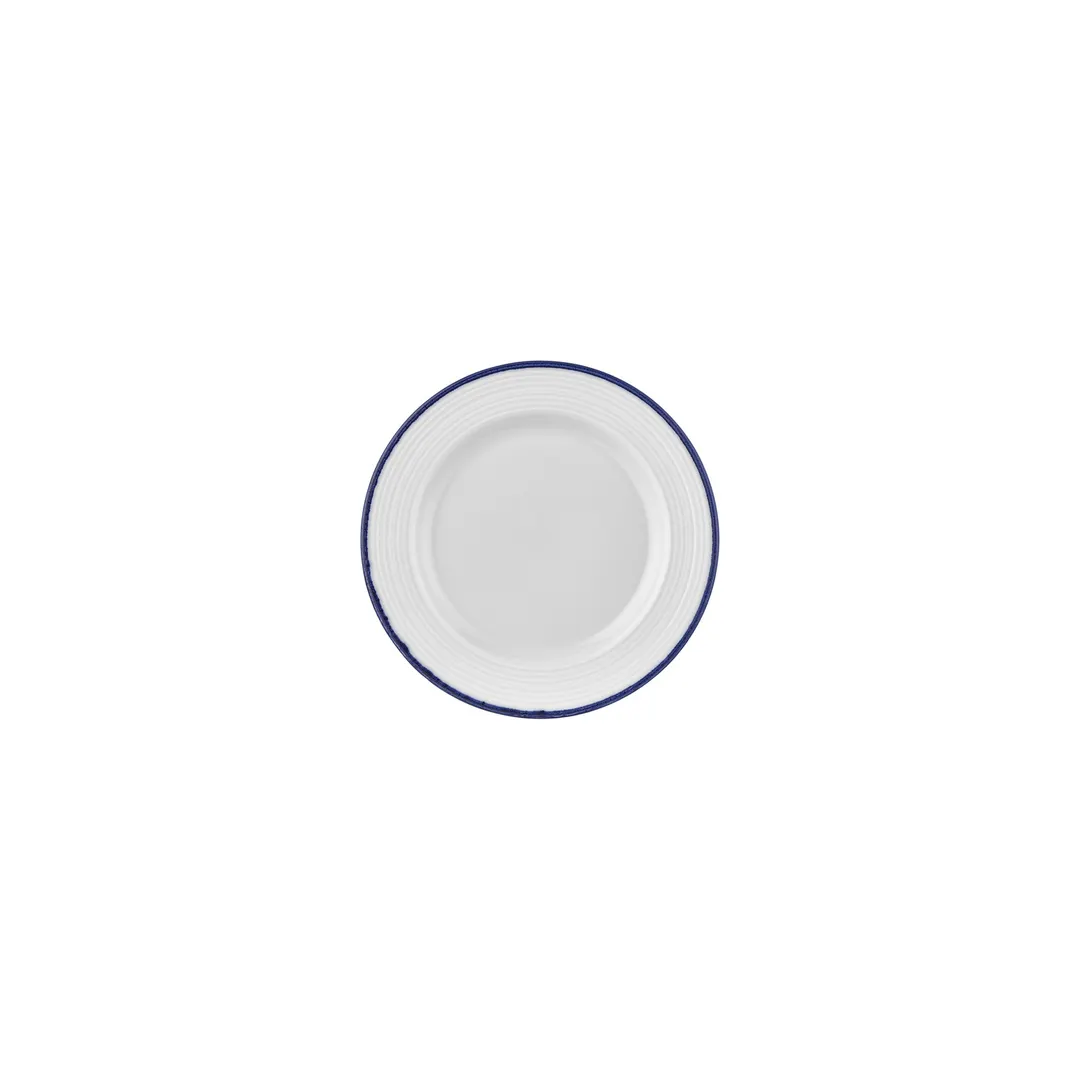 Turgla T-HLNBLGT18DZ-12 7" Round Navy Blue Porcelain Dinner Plate, Classic China Tableware