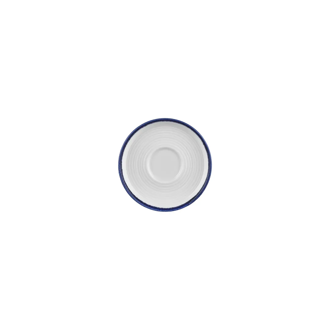 Turgla T-HLNBLSM01KT-24 Round China Saucer, 5" Diameter, Blue Porcelain Dinnerware