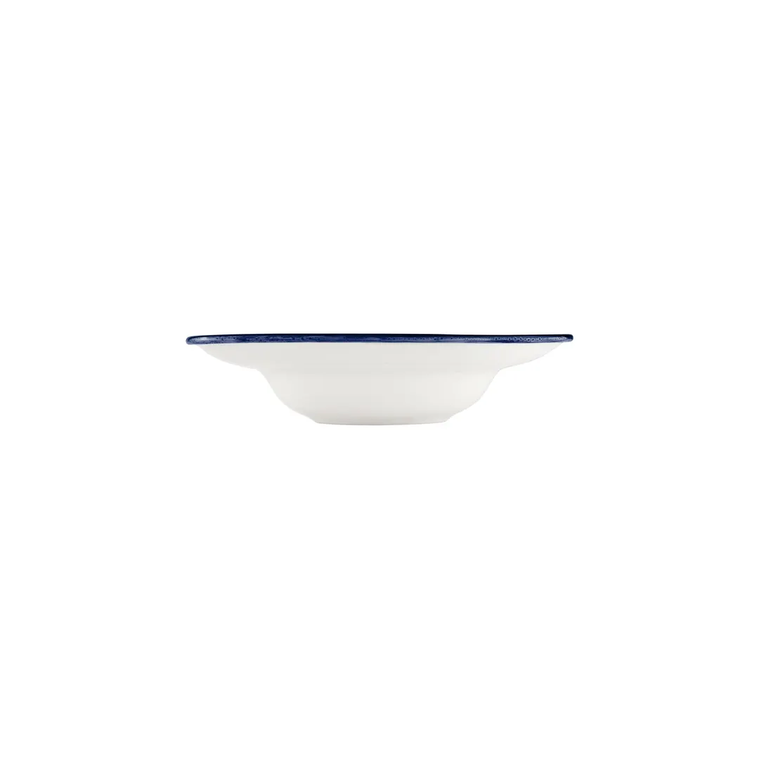 Turgla T-HLNBLZT27CK-6 Navy Round Plate, 10.75" Diameter, 17 oz Porcelain, Deep Rim