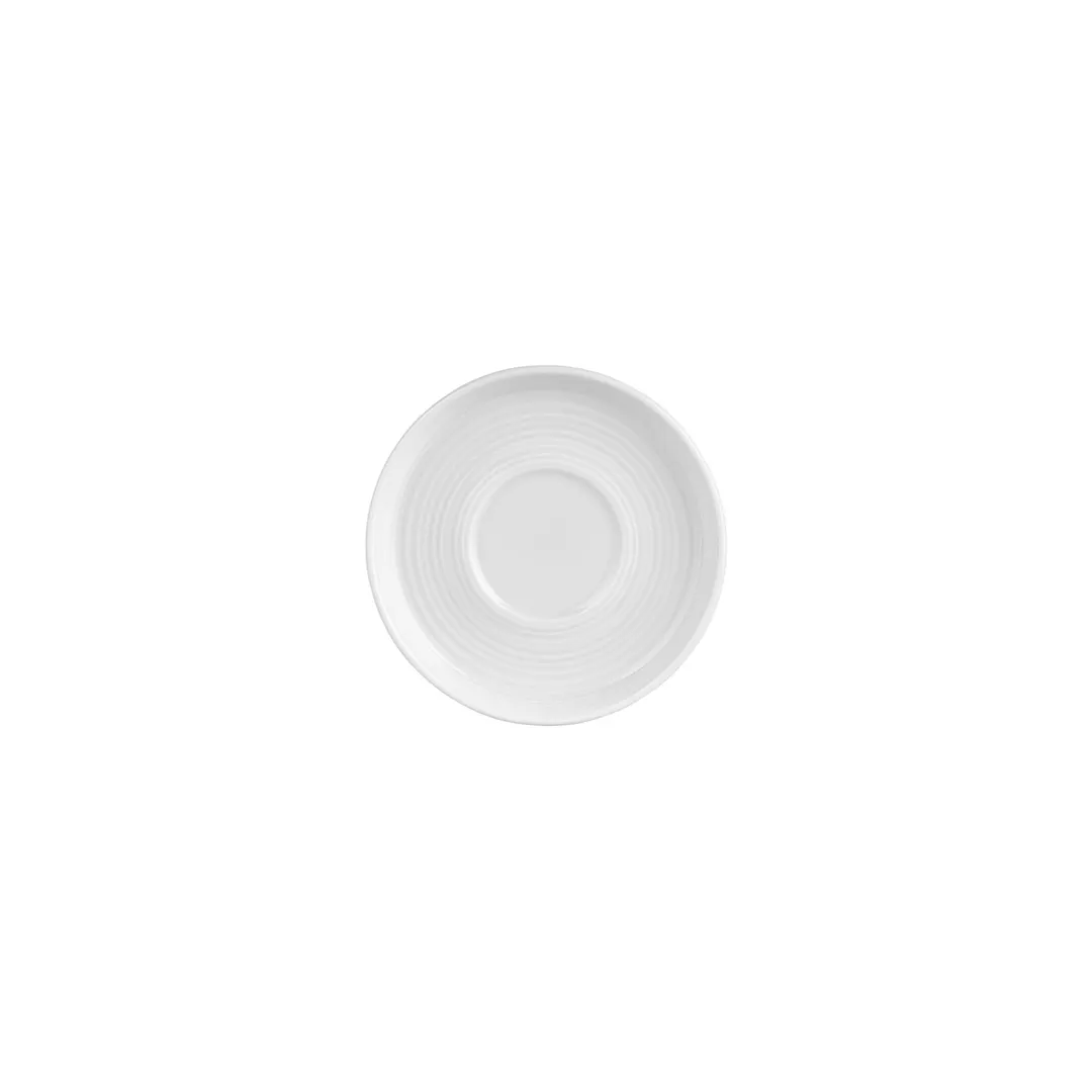 Turgla T-HLSM01CT-24 Helix Round Porcelain Saucer, 6" Diameter Warm White, Dinnerware, Setting