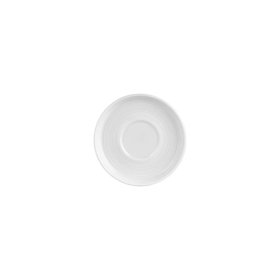 Turgla T-HLSM01CT-24 Helix Round Porcelain Saucer, 6" Diameter Warm White, Dinnerware, Setting