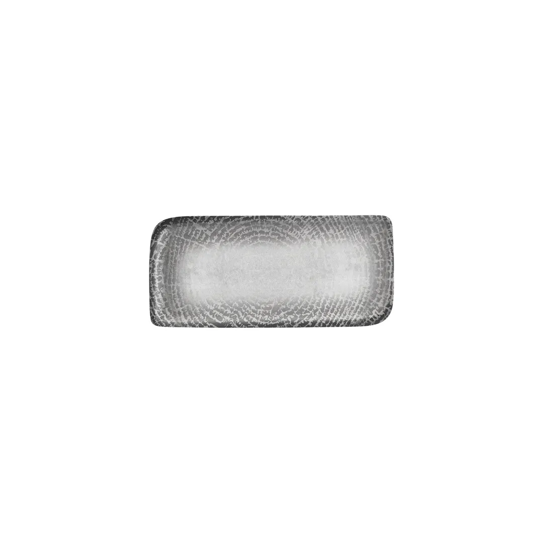 Turgla T-LNAR28DT-12 Luna Rectangular Plate, 9.5" x 6" Grey Porcelain Dinnerware