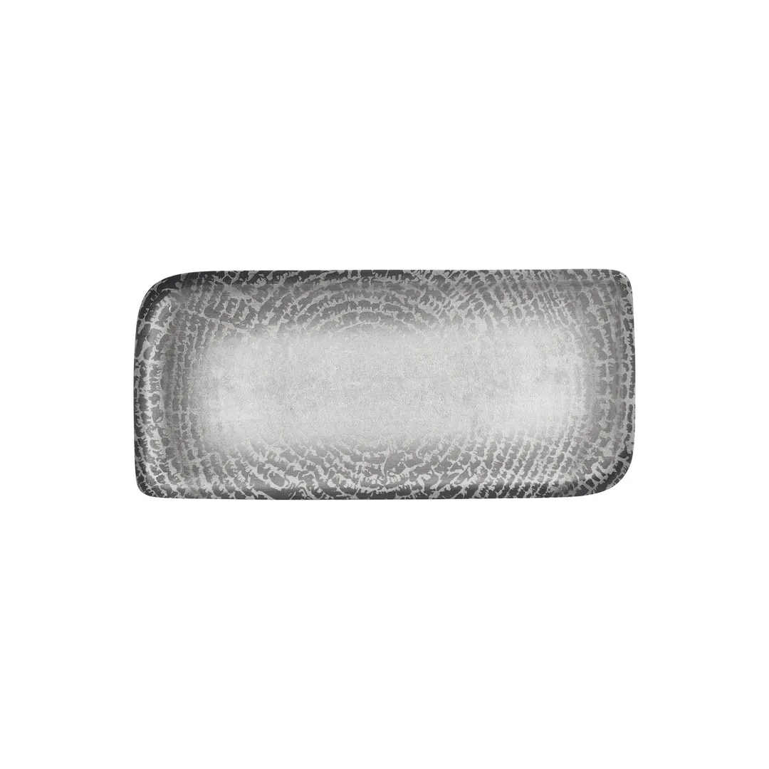 Turgla T-LNAR38DT-6 Luna Porcelain Platter, Grey, 13.75" W x 6.25" D, 14" Long, 6" Short