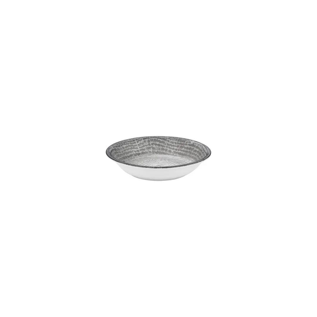 Turgla T-LNZT09CK-24 Luna Deep Plate, 3.5" Round Grey Porcelain, 2 oz Capacity, Deep Rim