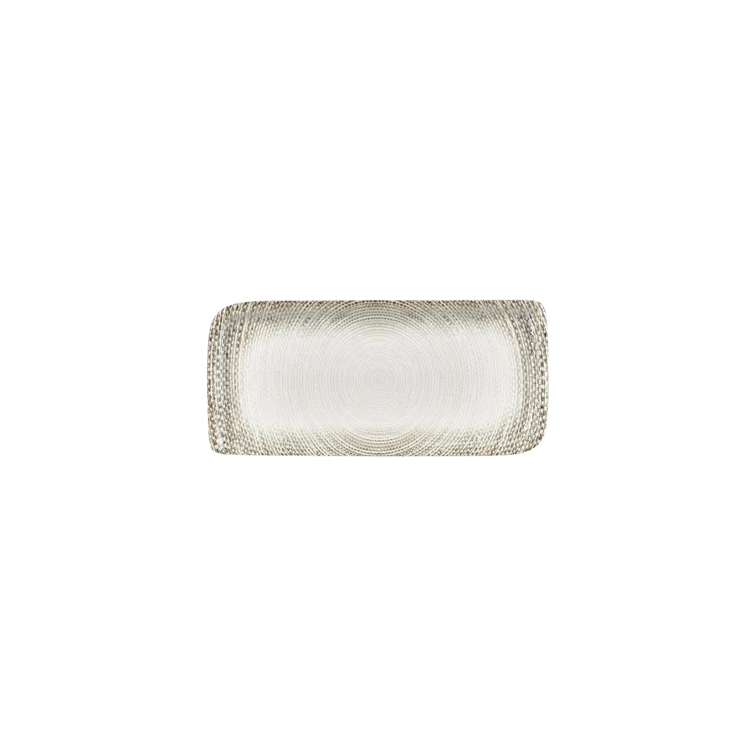 Turgla T-MSAR28DT-12 Rectangular Porcelain Dinner Plate, 9.5" x 6", Brown Finish