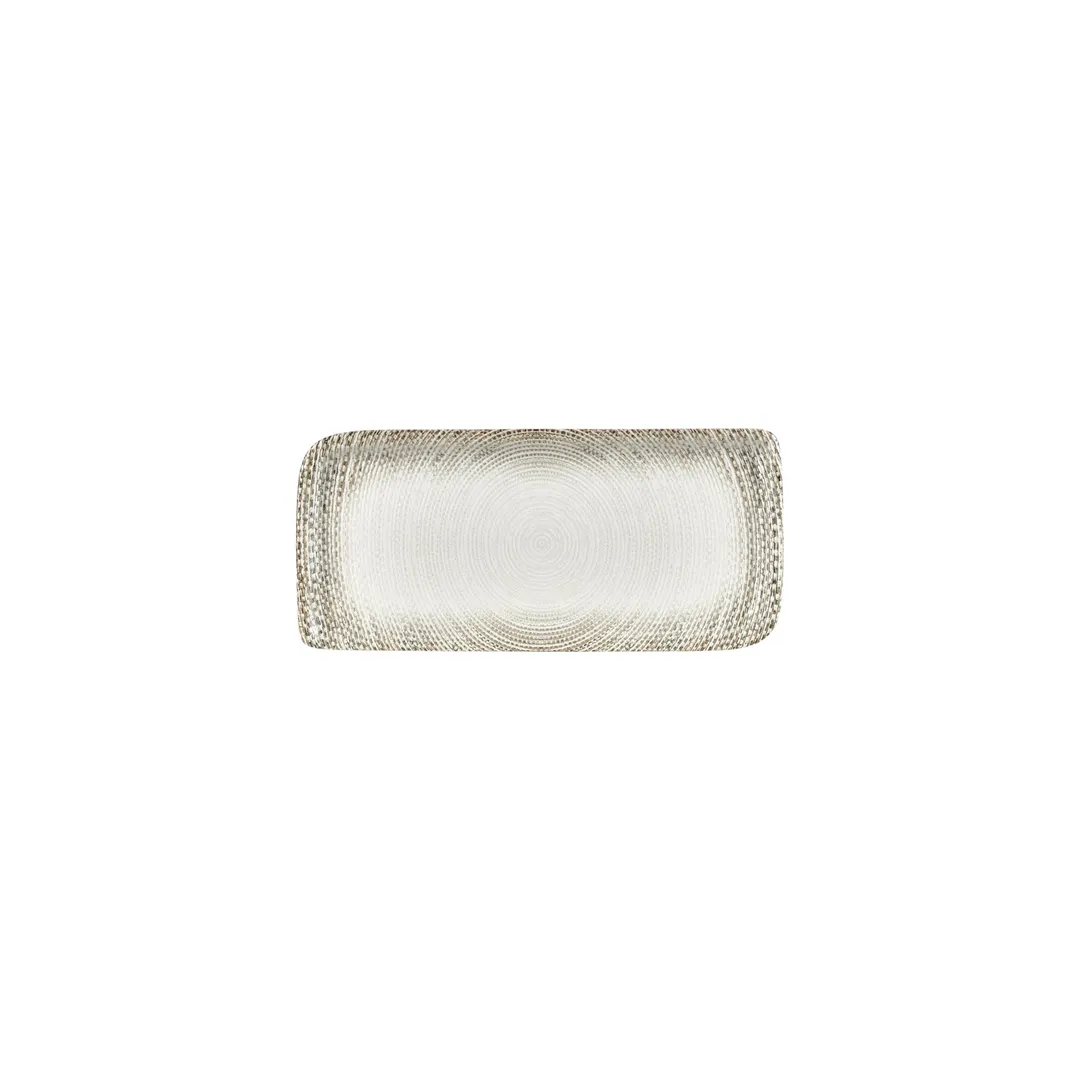 Turgla T-MSAR28DT-12 Rectangular Porcelain Dinner Plate, 9.5" x 6", Brown Finish