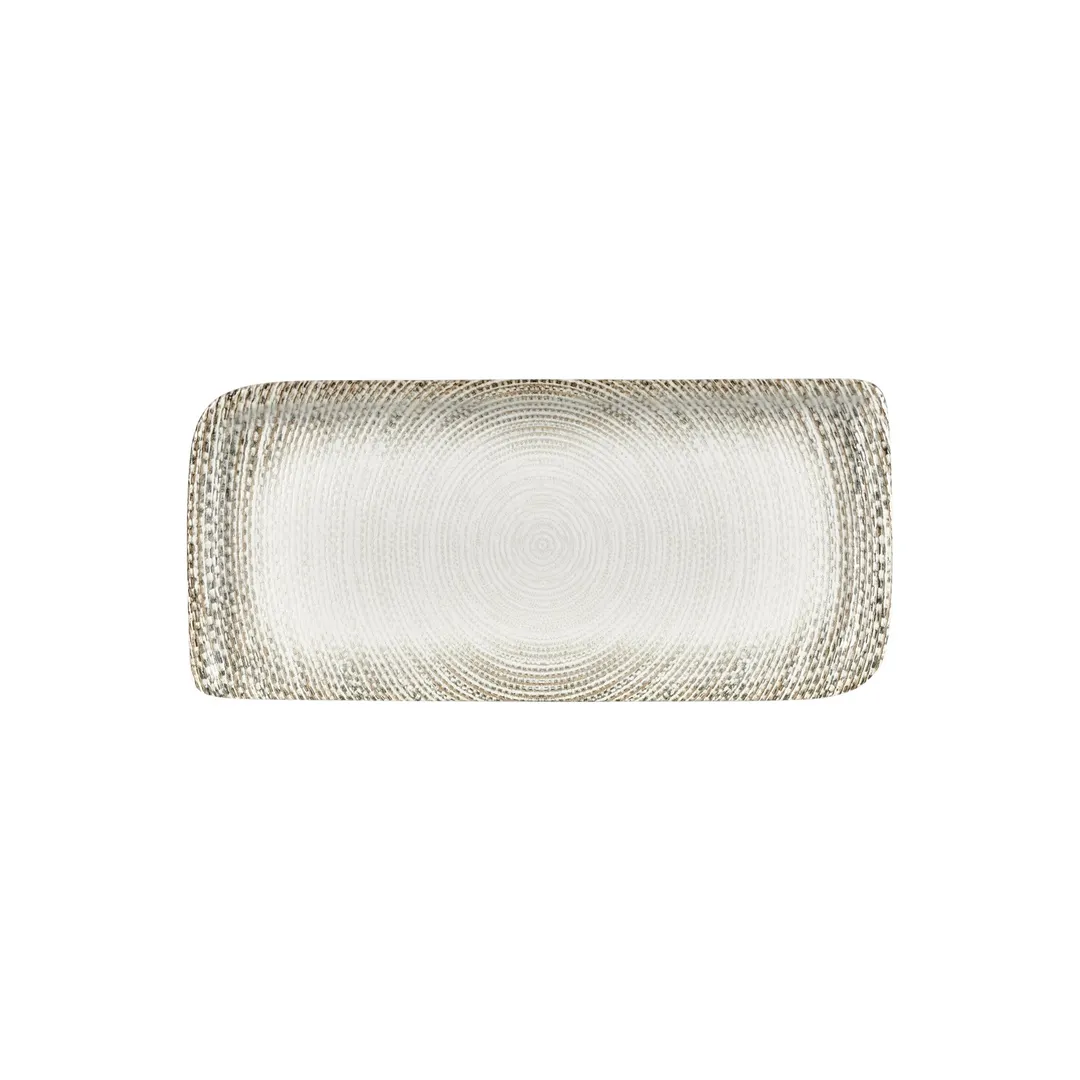 Turgla T-MSAR38DT-6 Rectangular Porcelain Platter, Brown, 13.75" W x 6.25" D