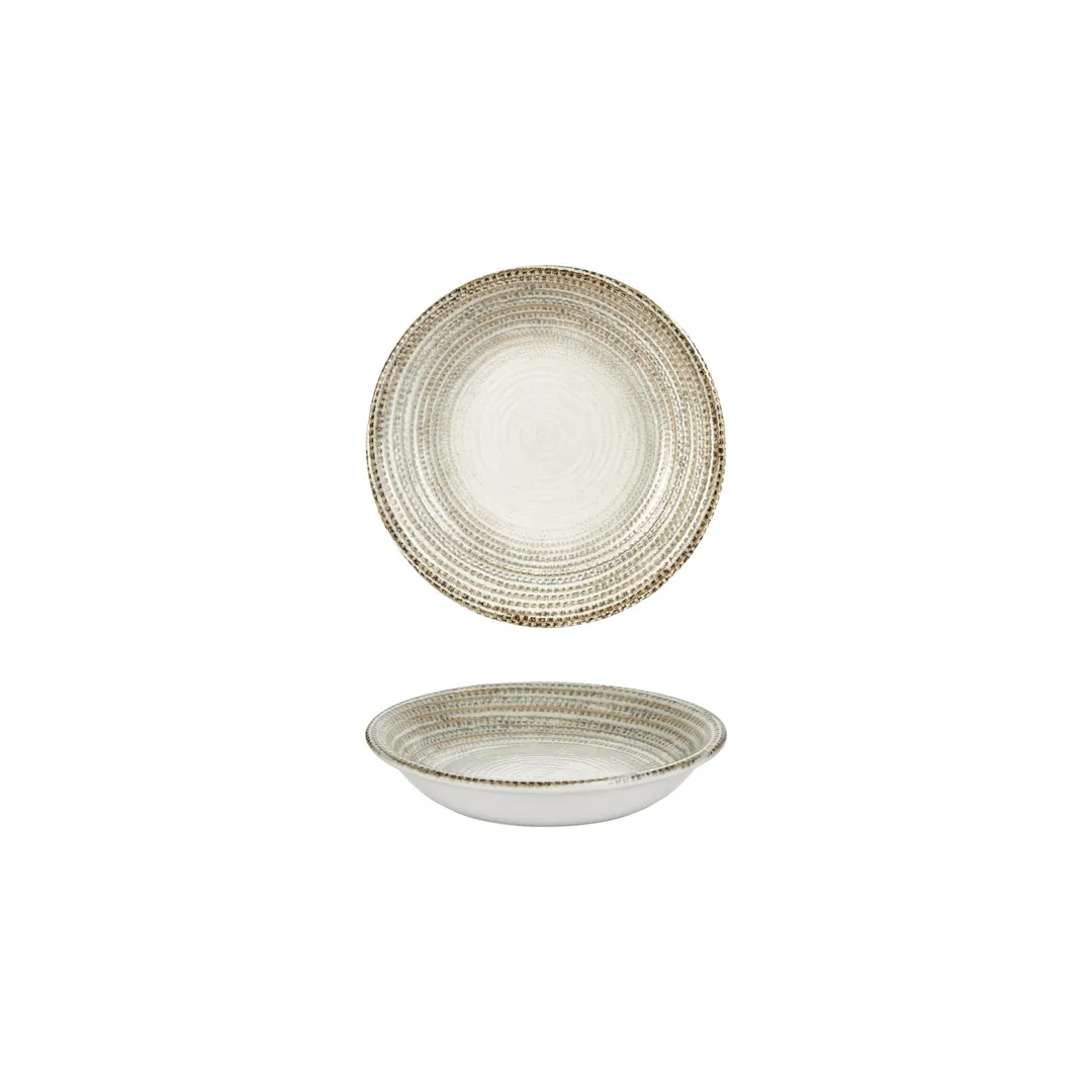 Turgla T-MSZT09CK-24 Deep Rim Porcelain Dinner Plate, 3.5" Round Brown, 2 oz Capacity - 1/Each