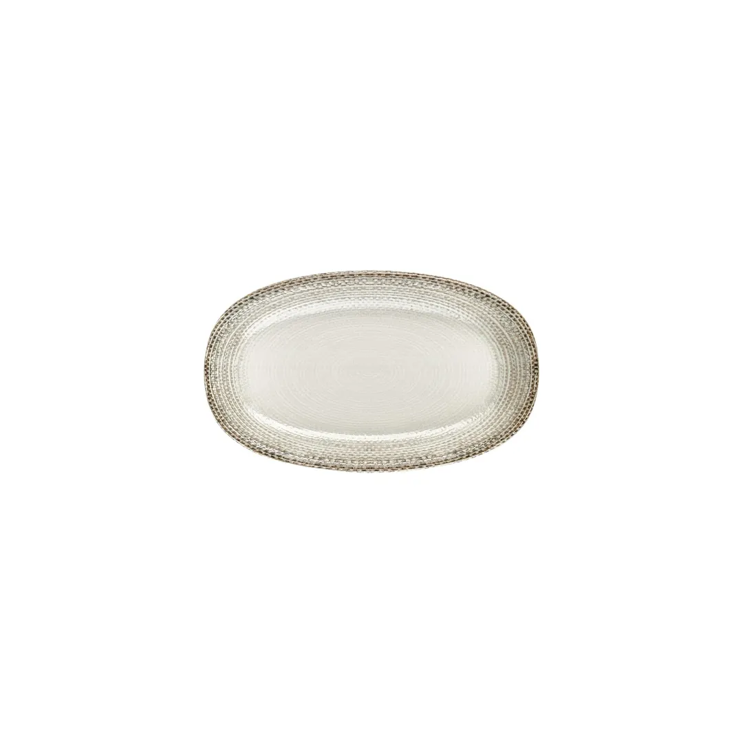 Turgla T-MSZT24OV-12 Oval Porcelain Platter, 9.5" W x 5.5" D, Brown Finish, Oval Shape - 1/Each