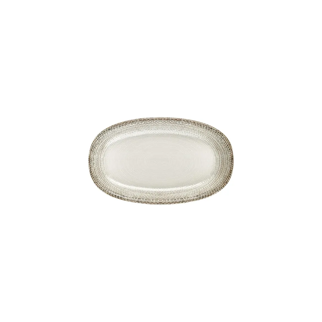 Turgla T-MSZT24OV-12 Oval Porcelain Platter, 9.5" W x 5.5" D, Brown Finish, Oval Shape - 1/Each