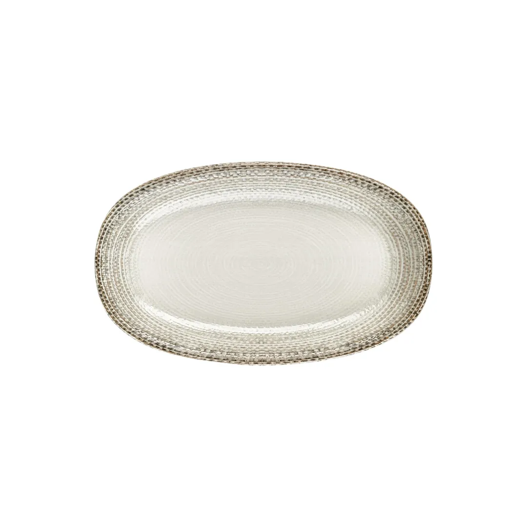 Turgla T-MSZT34OV-6 Oval Porcelain Platter, Brown, 13.5" W x 7.75" D, 13" Long Side, 8" Short Side