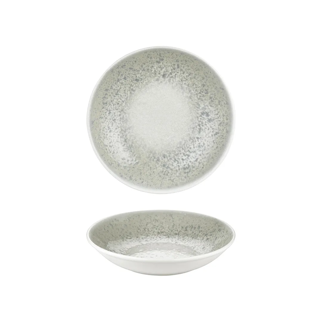 Turgla T-NMFL25CK-6 Round Porcelain Dinner Plate, 9.75" Diameter, Deep Rim, Blue, 44 oz Capacity