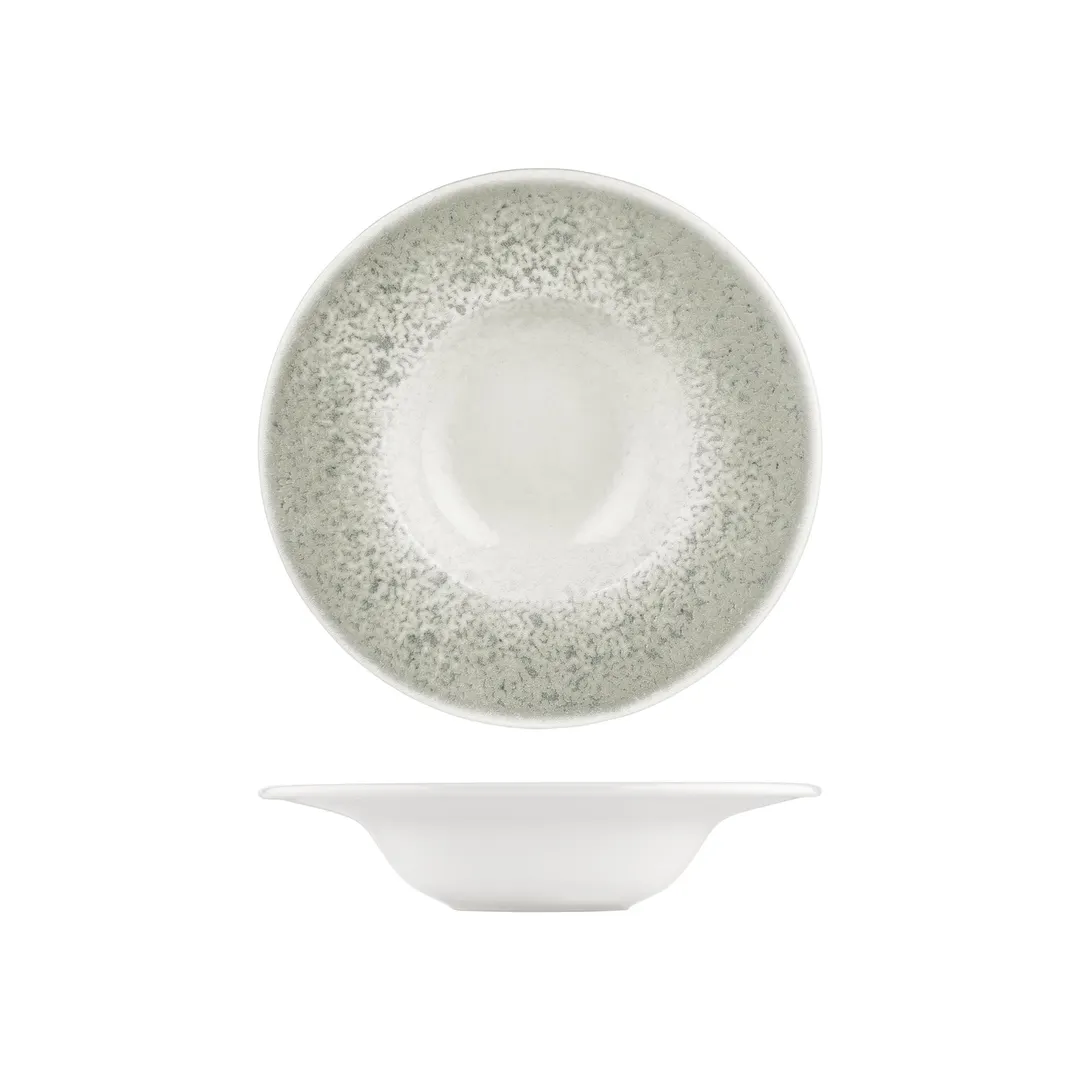 Turgla T-NMGT28CK-6 Round Porcelain Dinner Plate, 11" Diameter, Deep Rim, Blue, 16 oz Capacity
