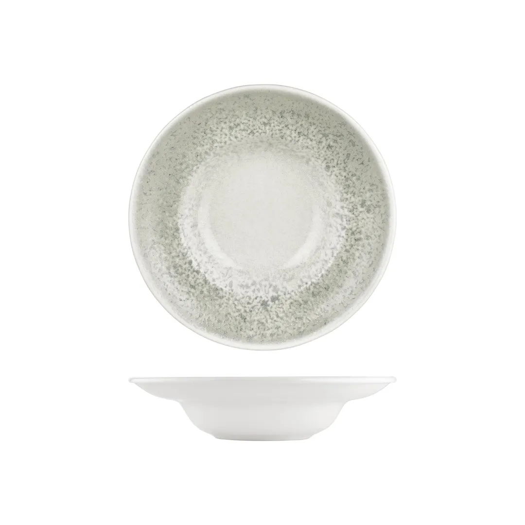 Turgla T-NMZT27CK-6 Round Porcelain Dinner Plate, 10.75" Deep Rim, Blue Color, 17 oz Capacity
