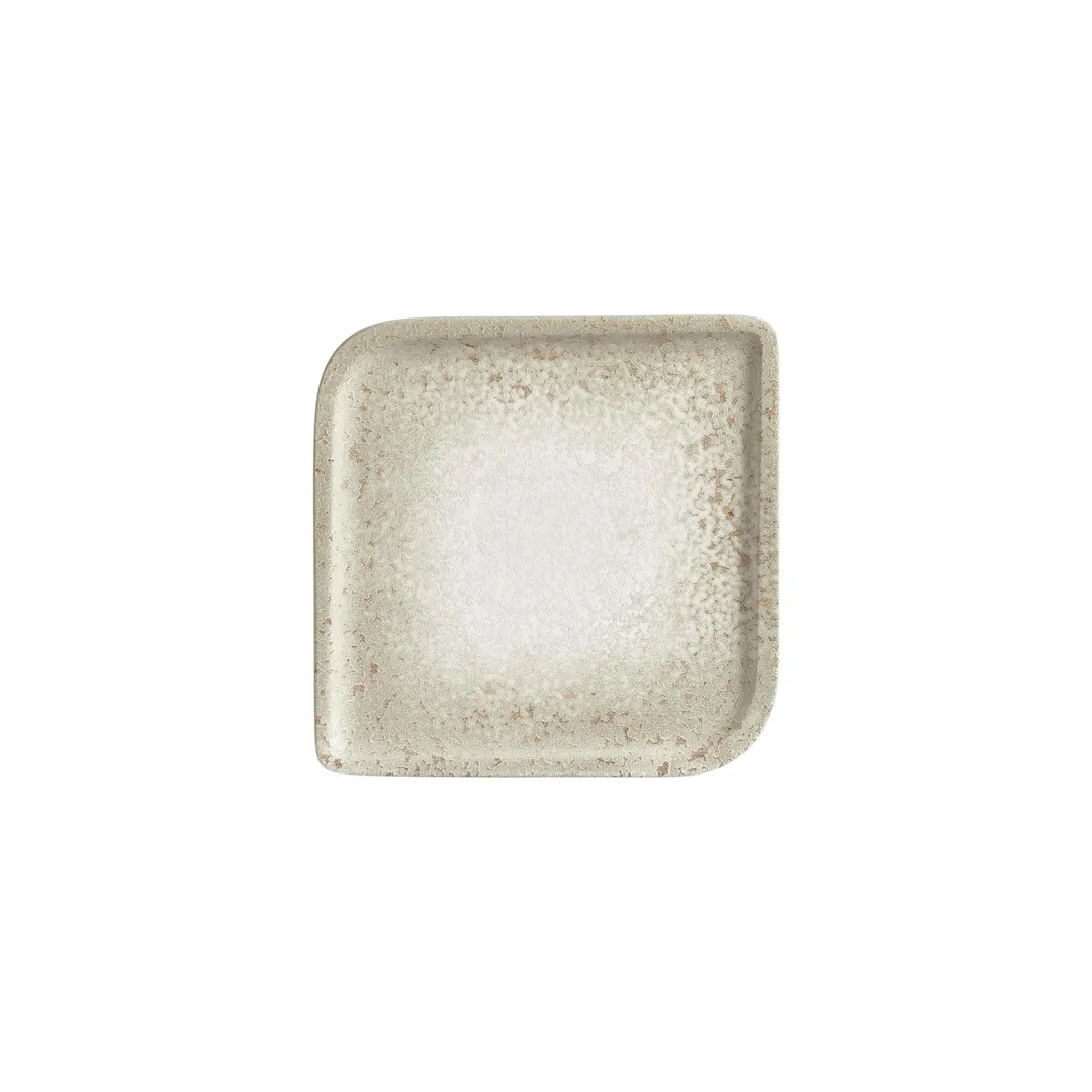 Turgla T-NPAR30KR-6 Square Porcelain Dinner Plate, 9" x 9", Brown Finish, Tableware