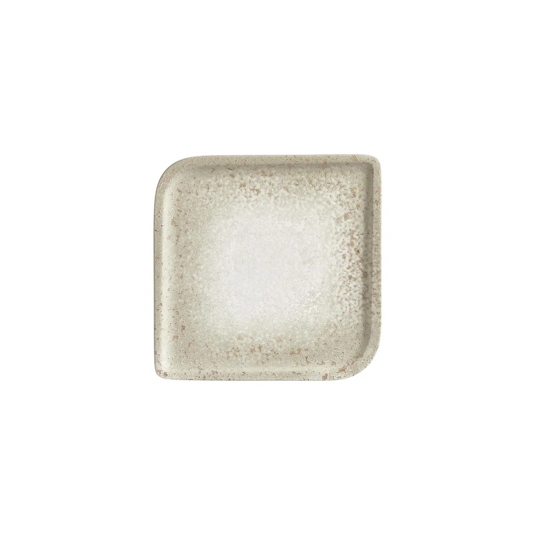 Turgla T-NPAR30KR-6 Square Porcelain Dinner Plate, 9" x 9", Brown Finish, Tableware