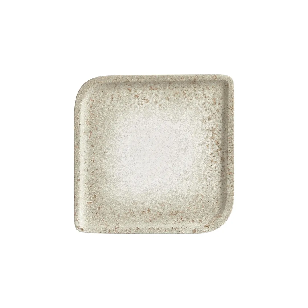Turgla T-NPAR38KR-6 Square Porcelain Dinner Plate, 11" x 11", Brown Finish - 1/Each