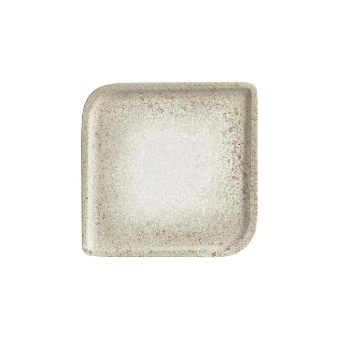 Turgla T-NPAR38KR-6 Square Porcelain Dinner Plate, 11" x 11", Brown Finish - 1/Each