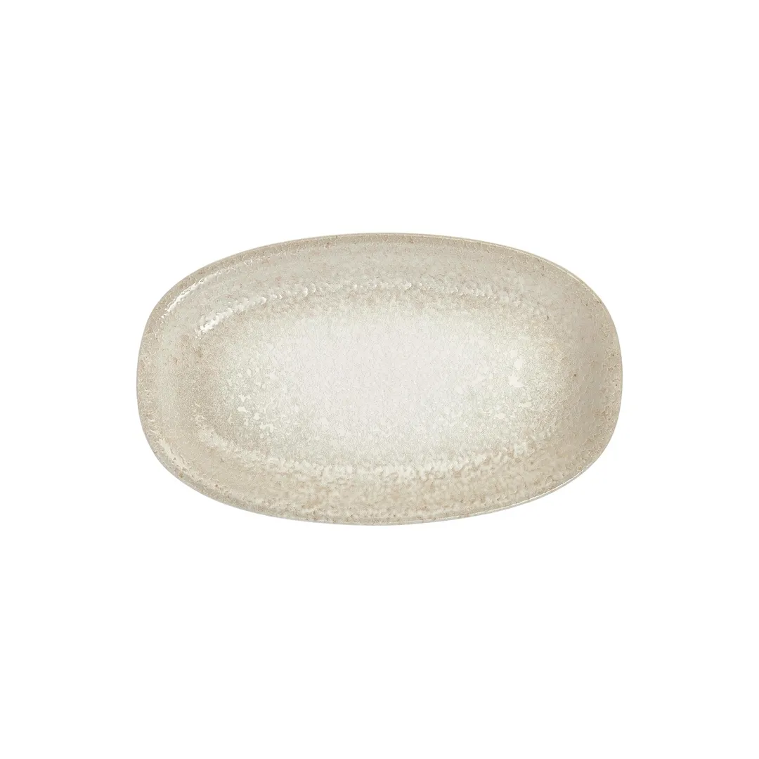 Turgla T-NPZT34OV-6 Natura Oval Porcelain Platter, Brown, 13.5" W x 7.75" D, 13" x 8"