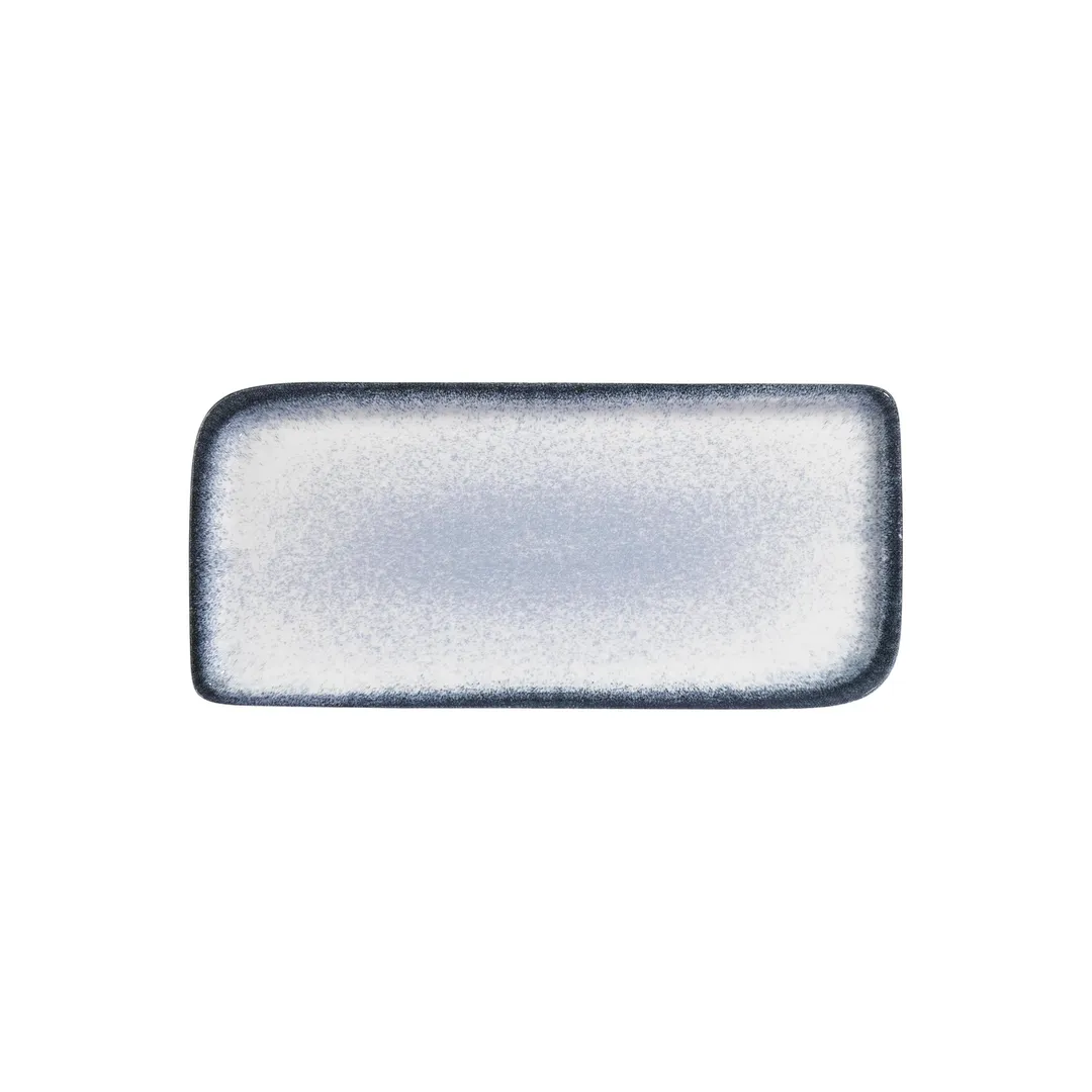 Turgla T-OHAR38DT-6 Occhio Rectangular China Platter, 13.75" W x 6.25" D, Blue Porcelain, 14"x7"