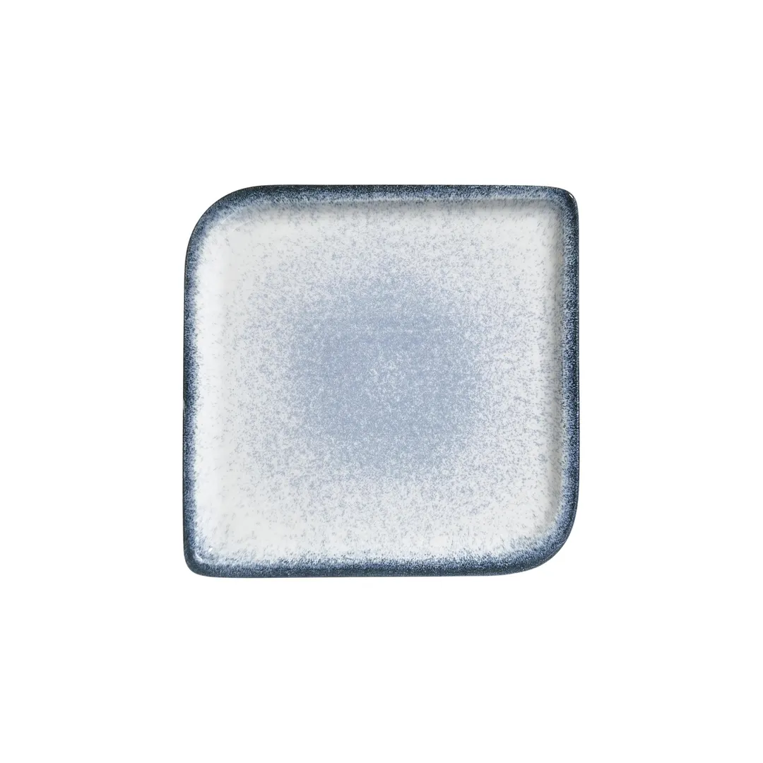 Turgla T-OHAR38KR-6 Square China Plate, 11" x 11" Blue Porcelain Dinnerware