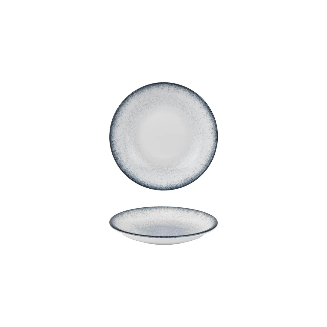 Turgla T-OHZT13CK-24 Occhio Deep Round Plate, 5" Diameter, Blue Porcelain, Deep Rim, 5 oz Capacity