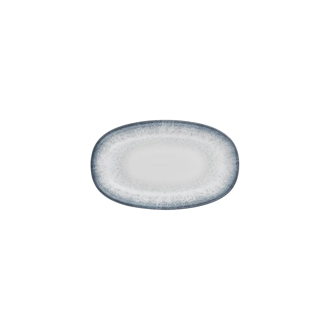 Turgla T-OHZT24OV-12 Occhio Oval Porcelain Platter, 9.5" W x 5.5" D, Blue Finish, Dinnerware Tray