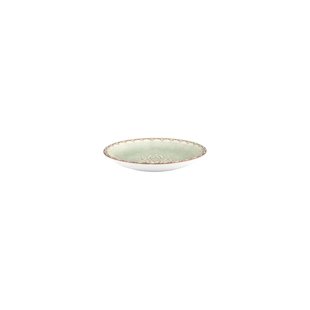Turgla T-RMZT09CK-24 Rome Deep Plate, 3.5" Round Green Porcelain, Deep Rim, 2 oz Capacity