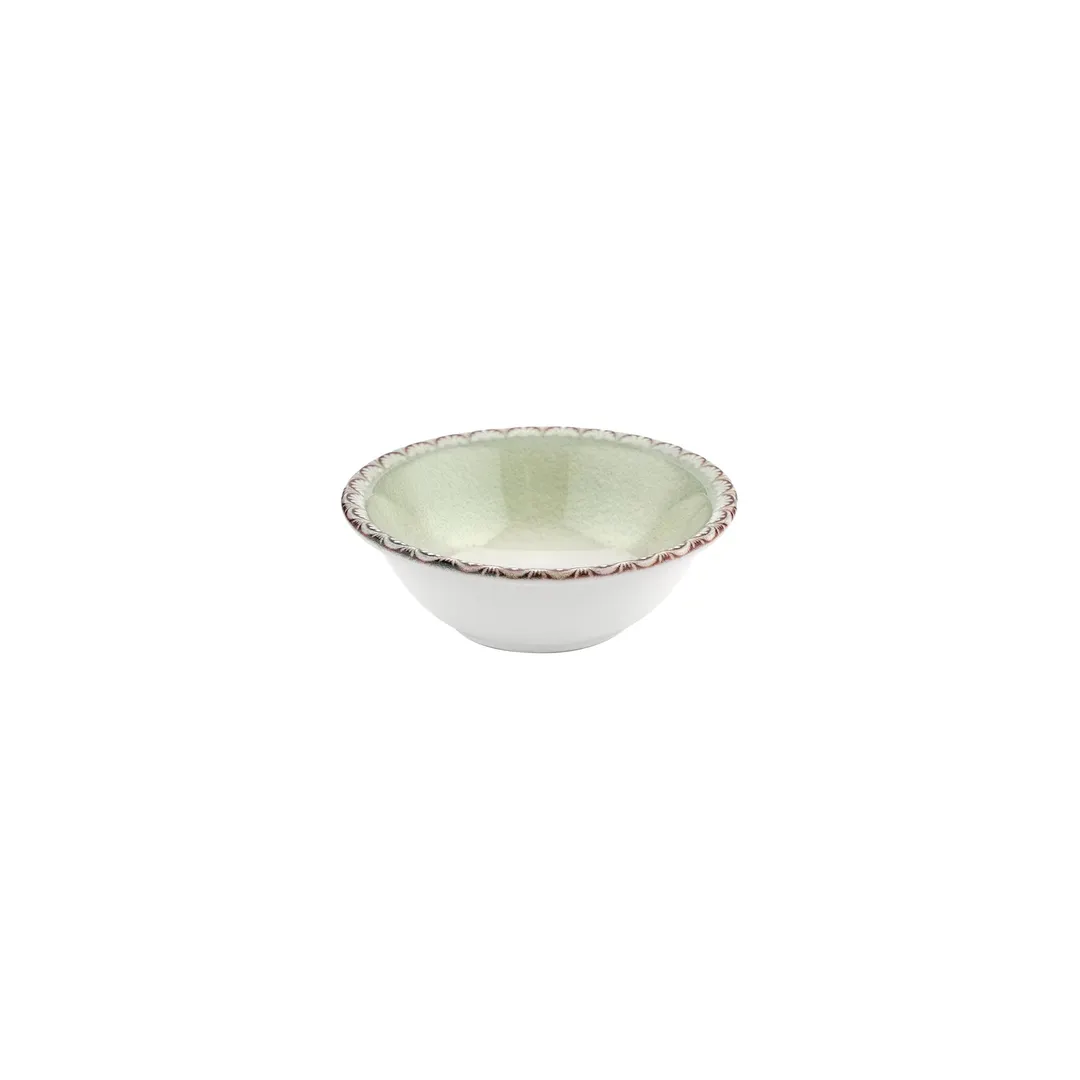 Turgla T-RMZT20KS-6 Round Porcelain Bowl, 7.75" (8") Diameter, 30 oz Capacity, Green Finish