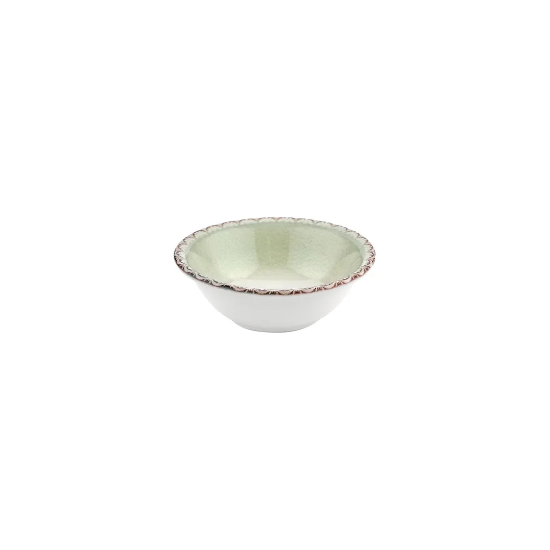 Turgla T-RMZT20KS-6 Round Porcelain Bowl, 7.75" (8") Diameter, 30 oz Capacity, Green Finish