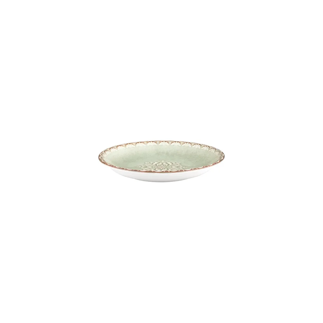Turgla T-RMZT21CK-12 Rome Deep Plate, 8.25" Round Green Porcelain, 17 oz Capacity, Deep Rim