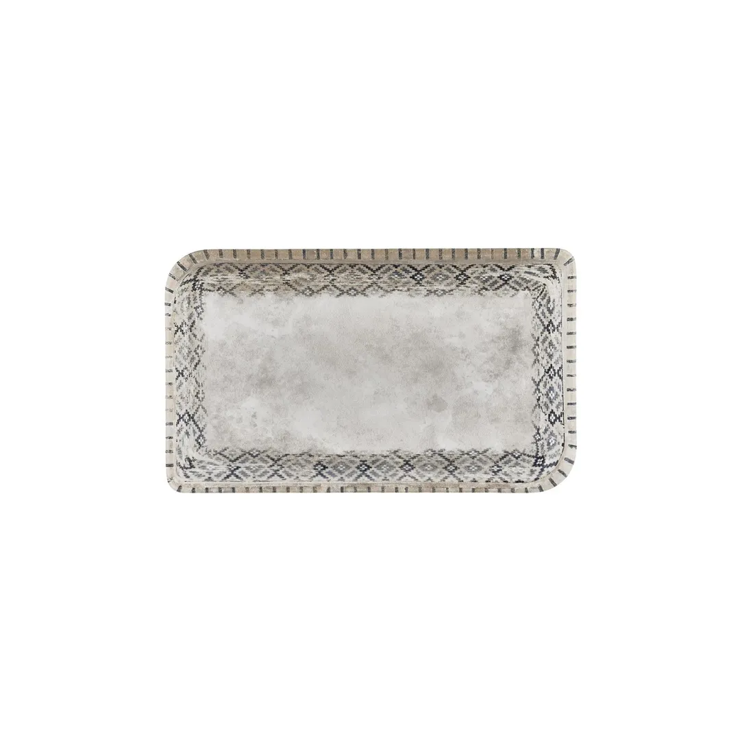 Turgla T-RUGAR34DT-6 Zafira Rectangular Platter, 11.75" x 7" Beige Porcelain Dinnerware