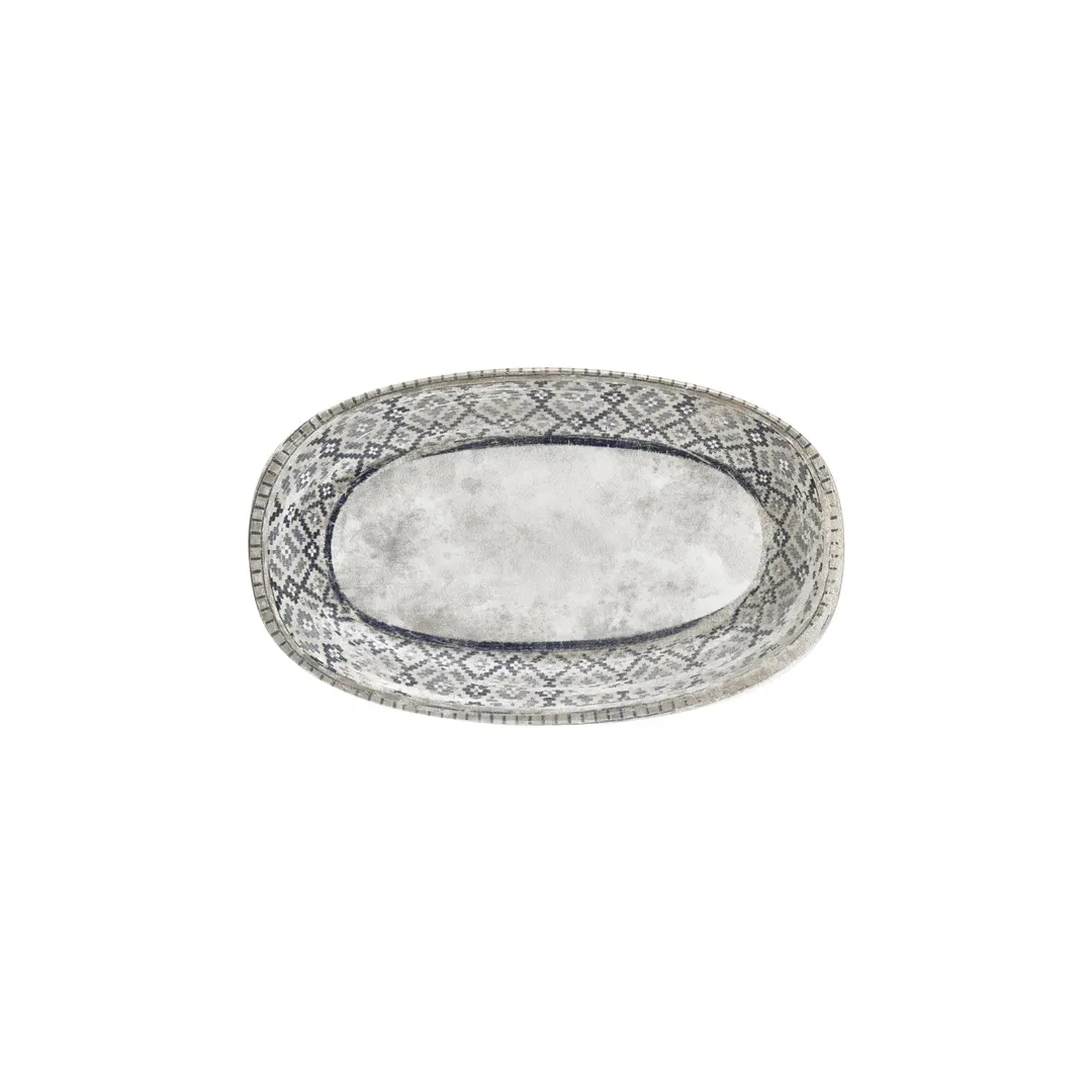 Turgla T-RUGZT29OV-6 Zafira Oval China Platter, 12" Long x 7" Short, Beige Porcelain Dinnerware