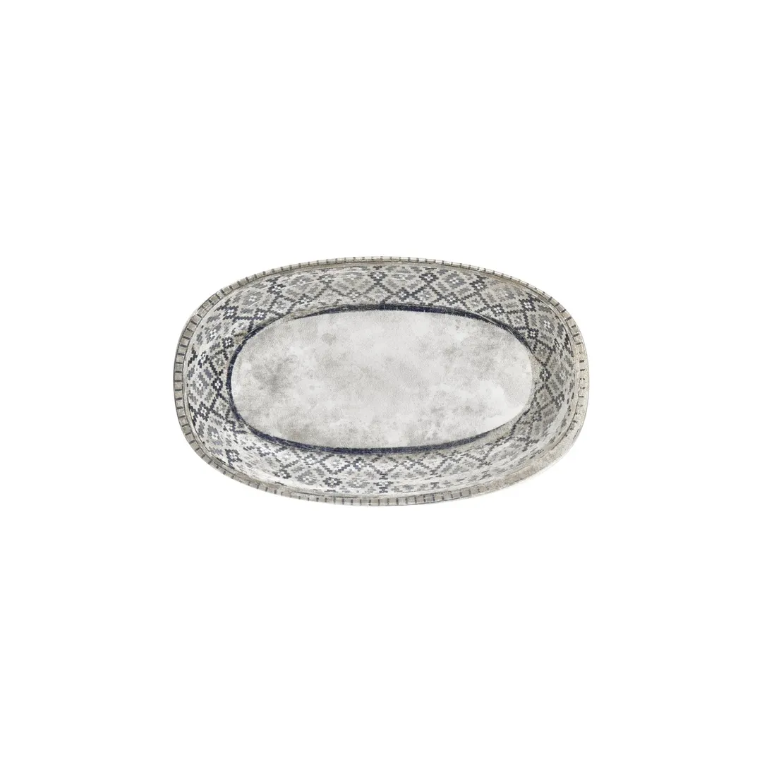 Turgla T-RUGZT29OV-6 Zafira Oval China Platter, 12" Long x 7" Short, Beige Porcelain Dinnerware